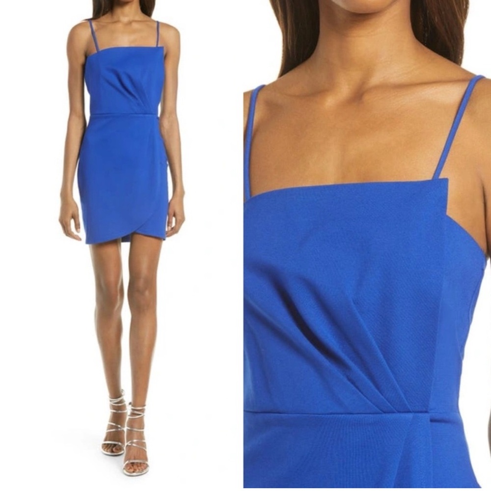 Lulus Drinks On Me Royal Blue Sleeveless Pleated Bodycon Size S Dress HOCO